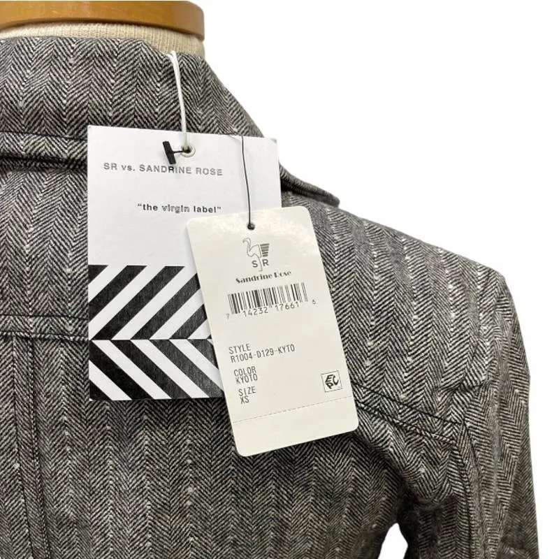 Free People x Sandrine Rose Herringbone Jacket Coat Size S New