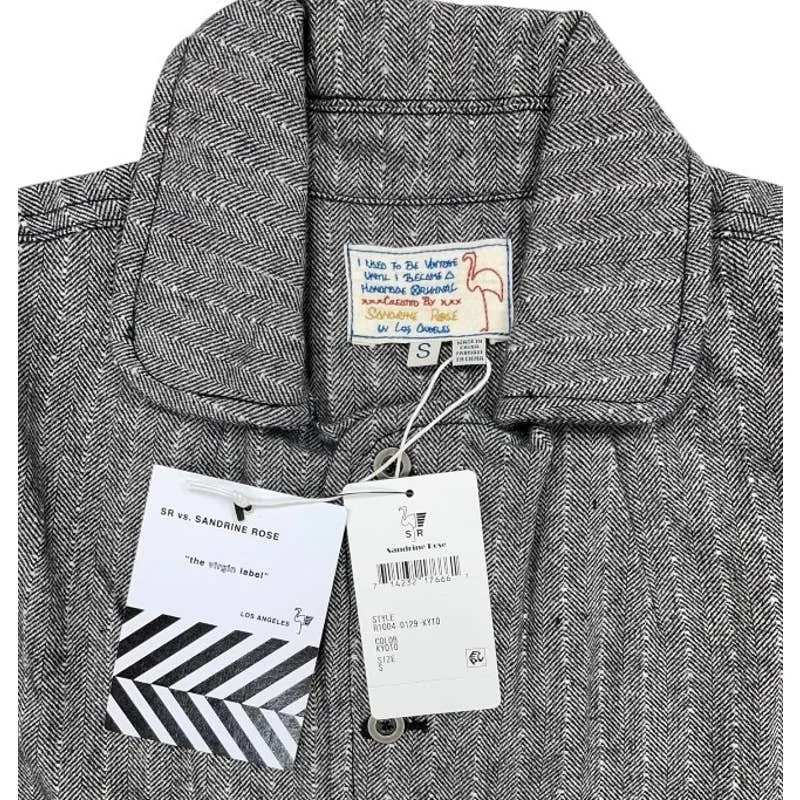 Free People x Sandrine Rose Herringbone Jacket Coat Size S New