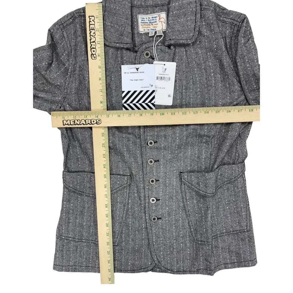 Free People x Sandrine Rose Herringbone Jacket Coat Size S New
