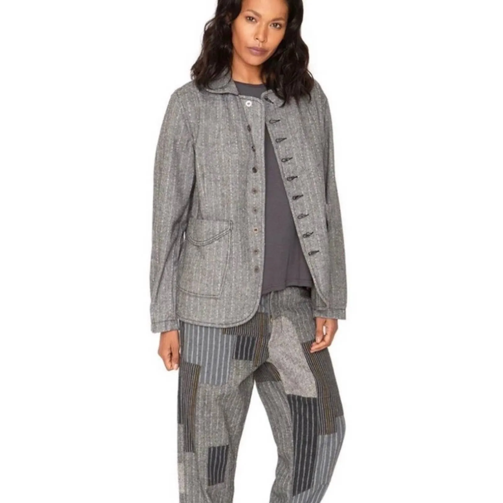 Free People x Sandrine Rose Herringbone Jacket Coat Size XS New