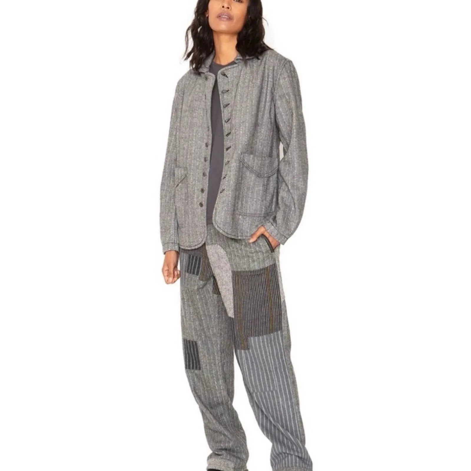Free People x Sandrine Rose Herringbone Jacket Coat Size XS New