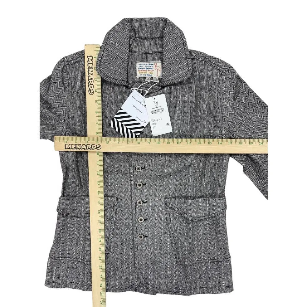 Free People x Sandrine Rose Herringbone Jacket Coat Size XS New