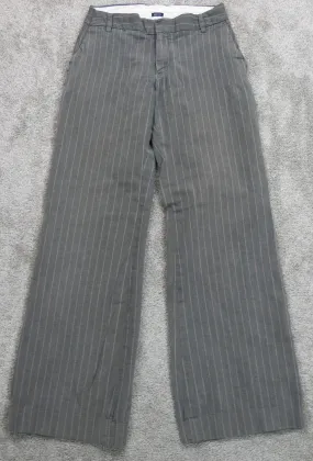 GAP Womens Stretch Striped Straight Leg Dress Pants Mid Rise Charcoal Size 4R