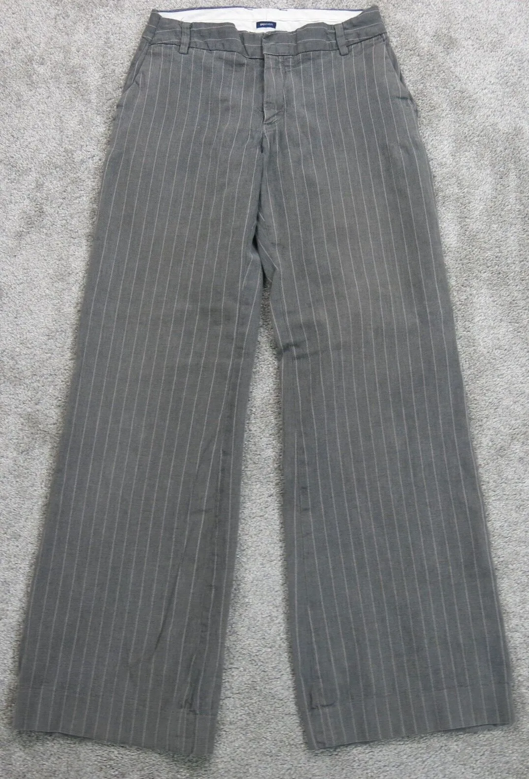 GAP Womens Stretch Striped Straight Leg Dress Pants Mid Rise Charcoal Size 4R