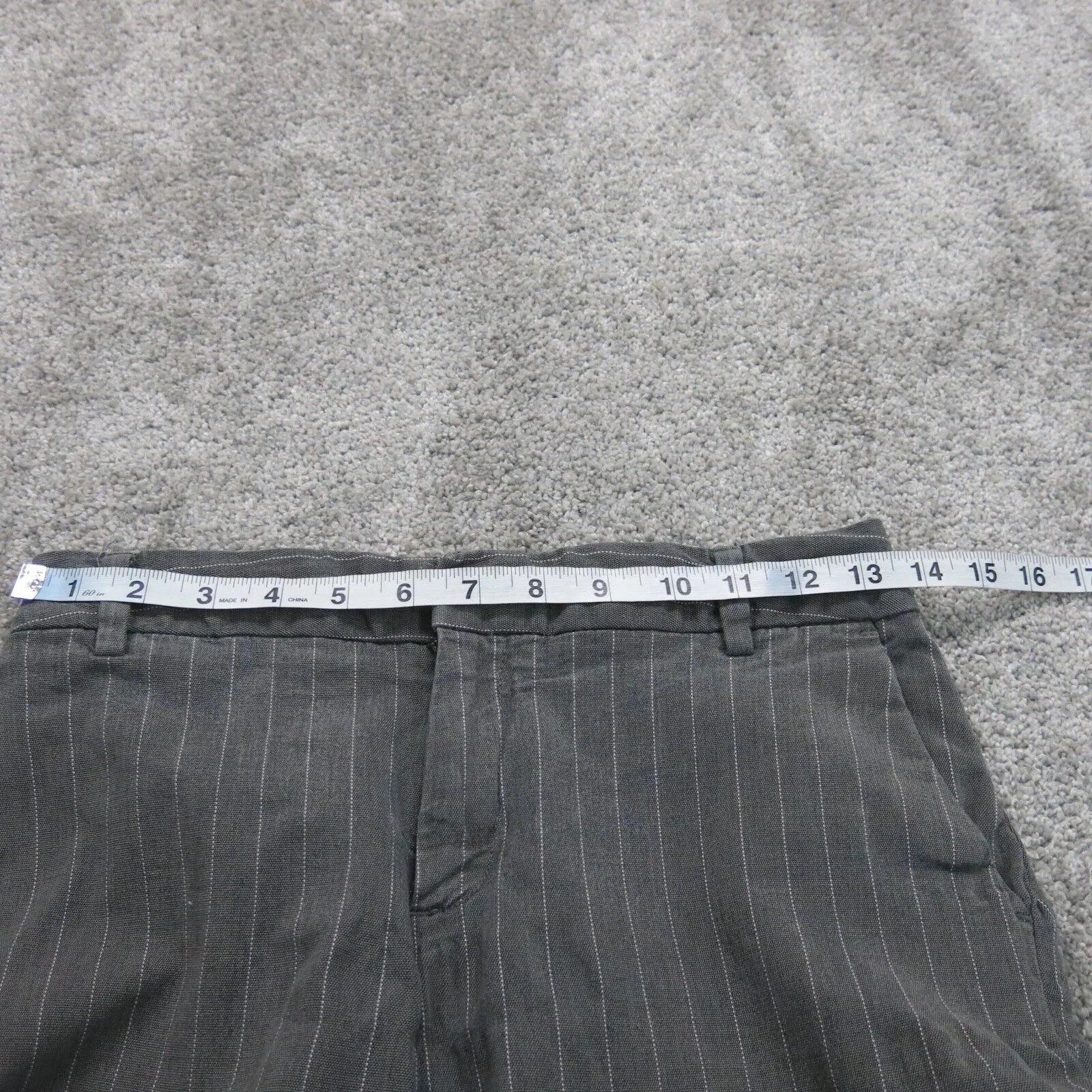 GAP Womens Stretch Striped Straight Leg Dress Pants Mid Rise Charcoal Size 4R