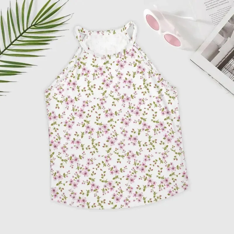 Get Ready to Twirl in the Purple Floral Halter Tank Top of Your Dreams