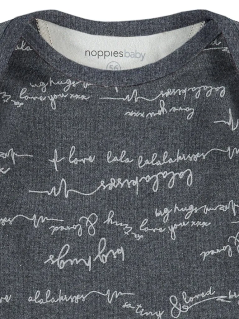 Grey Love Messages Top - Organic Cotton