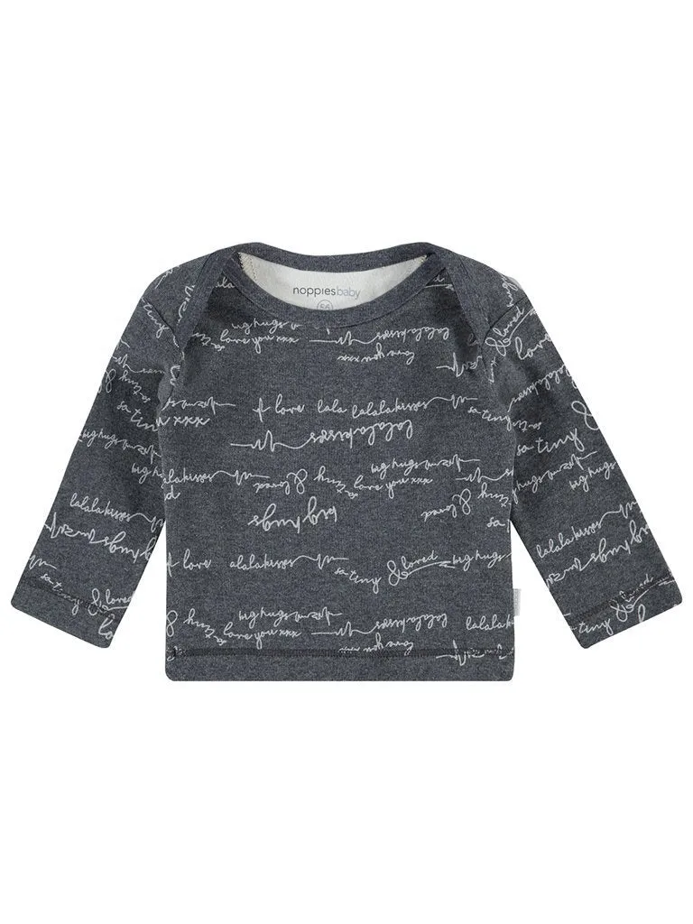 Grey Love Messages Top - Organic Cotton