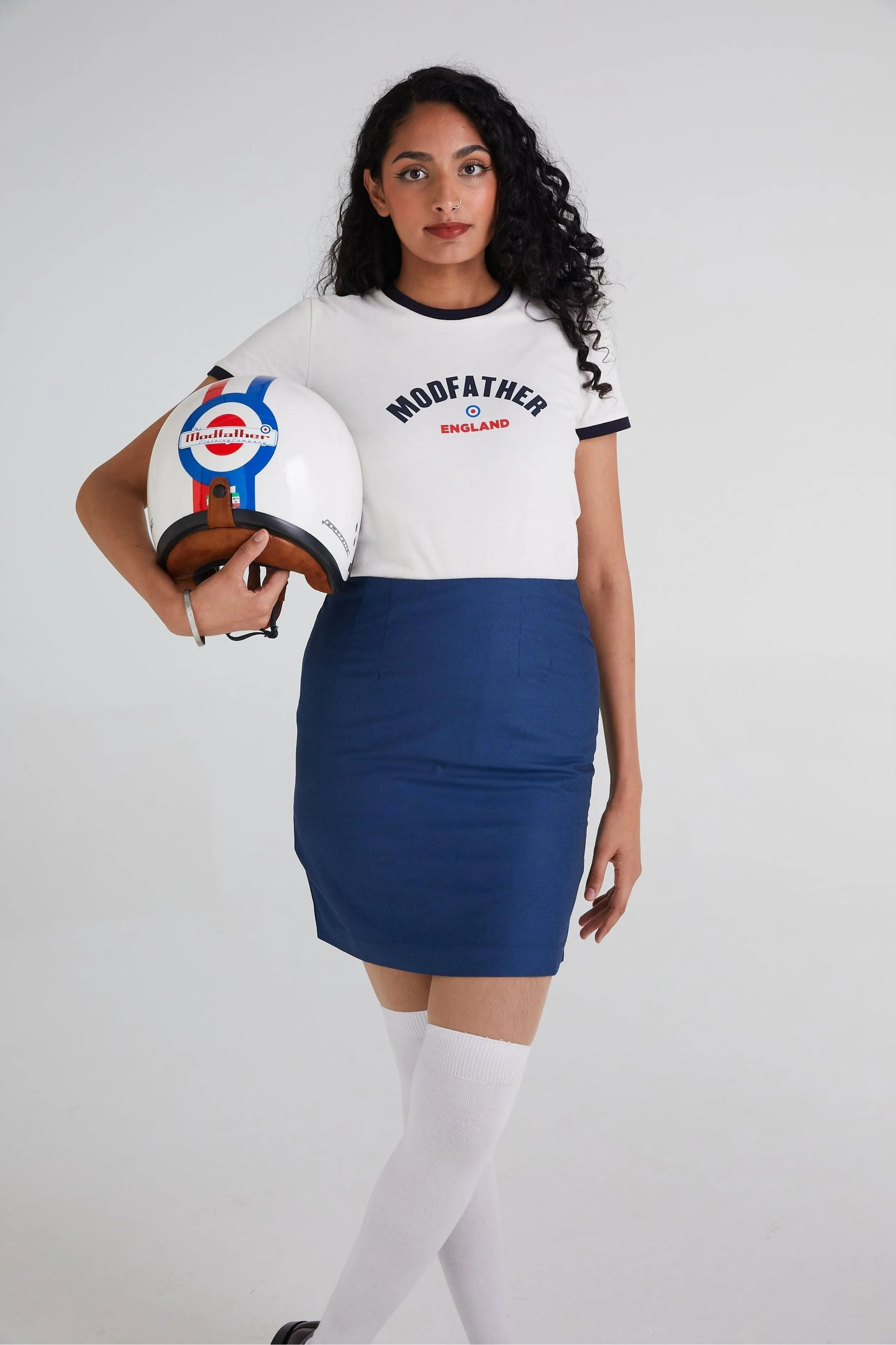 Modfather Clothing - Women's Logo Script Ecru - T-Shirt