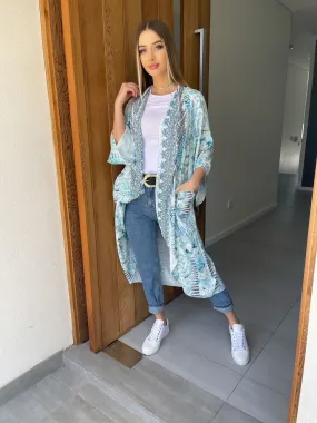 Ocean Blue Beaded Cape