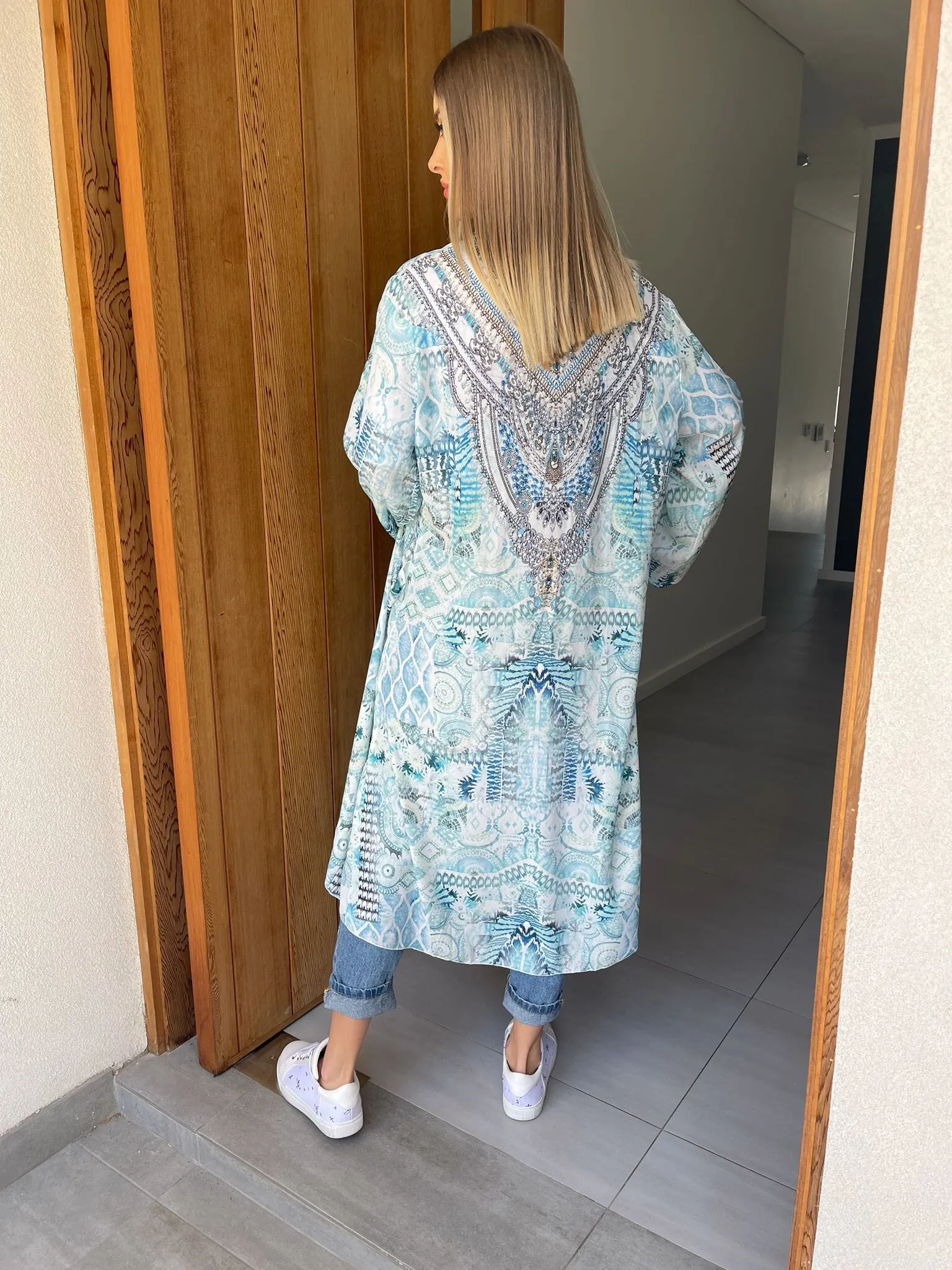 Ocean Blue Beaded Cape