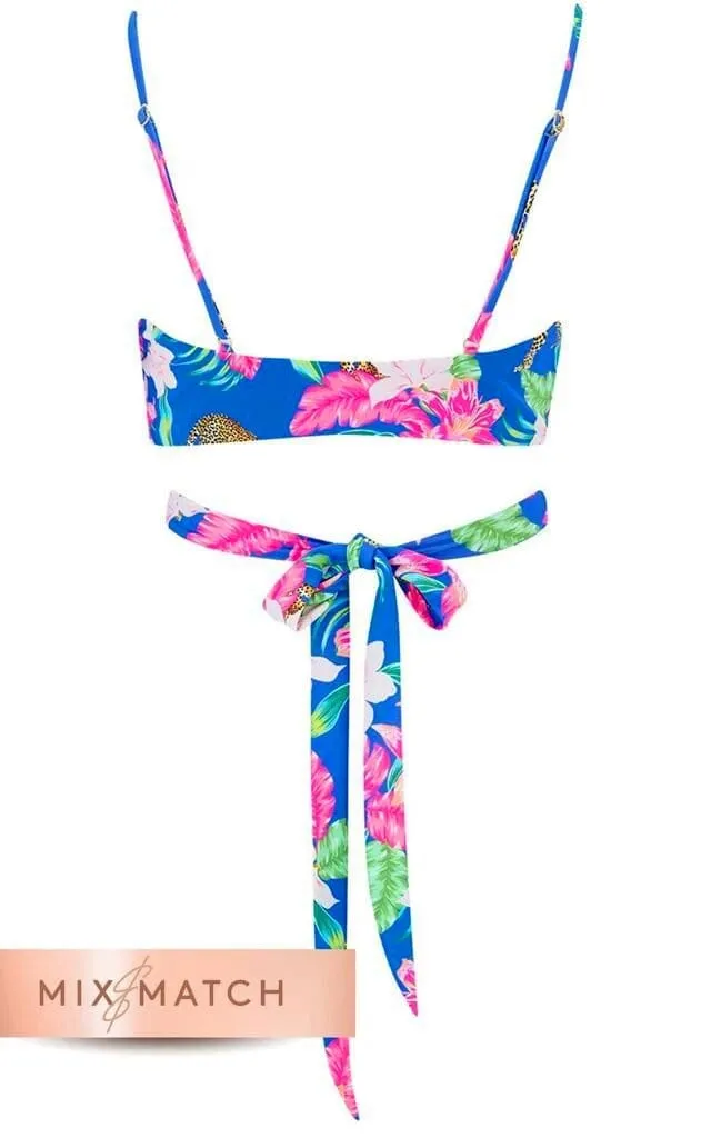 Oyster Top In Blue Tropical Leopard