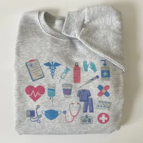 Pink & Blue Medical Essentials Sweatshirt