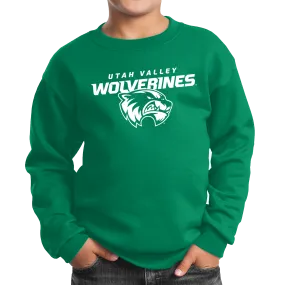 Port & Company Youth Core Fleece Crewneck Sweatshirt- Combo Under Wolverines