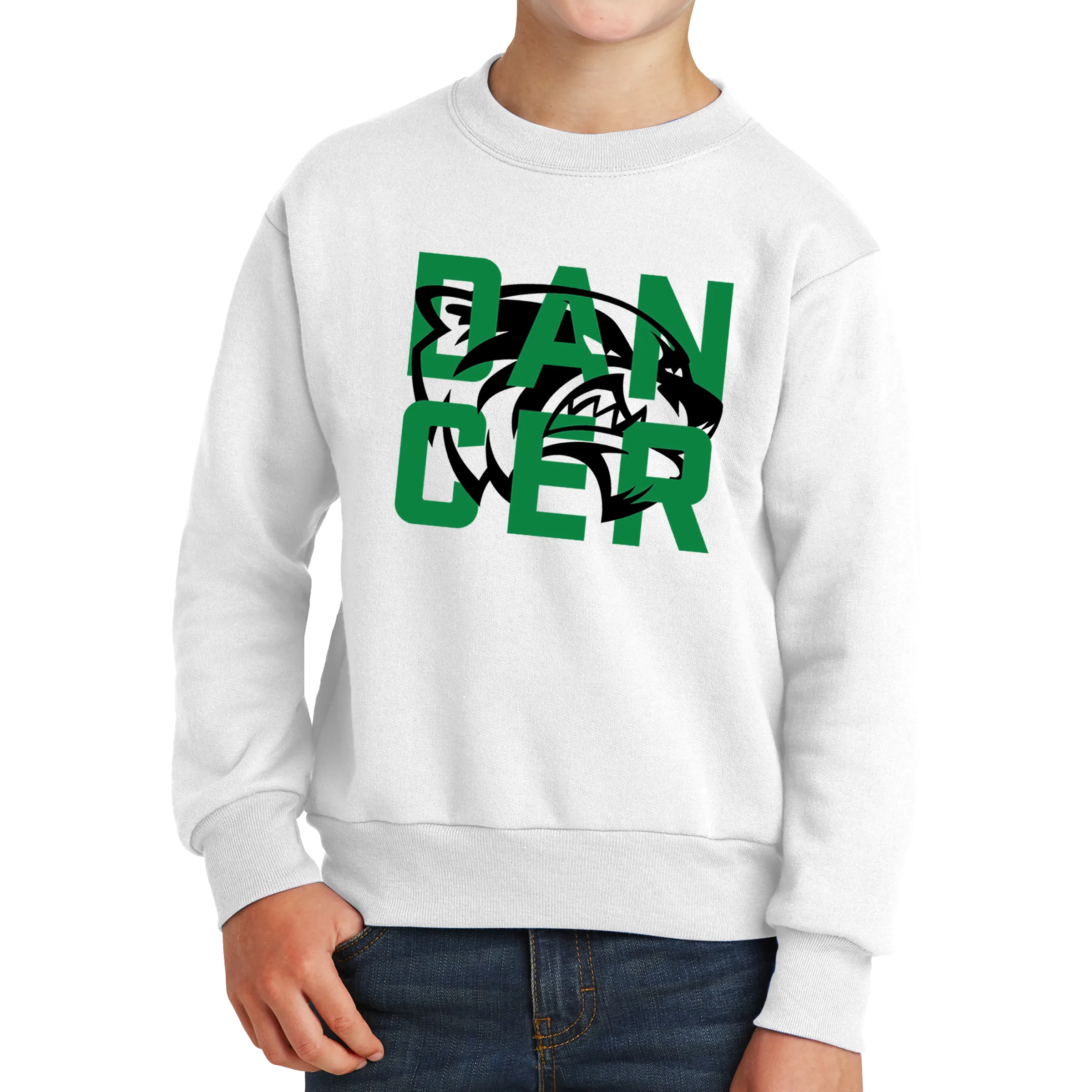 Port & Company Youth Core Fleece Crewneck Sweatshirt- Wolverine Dancer