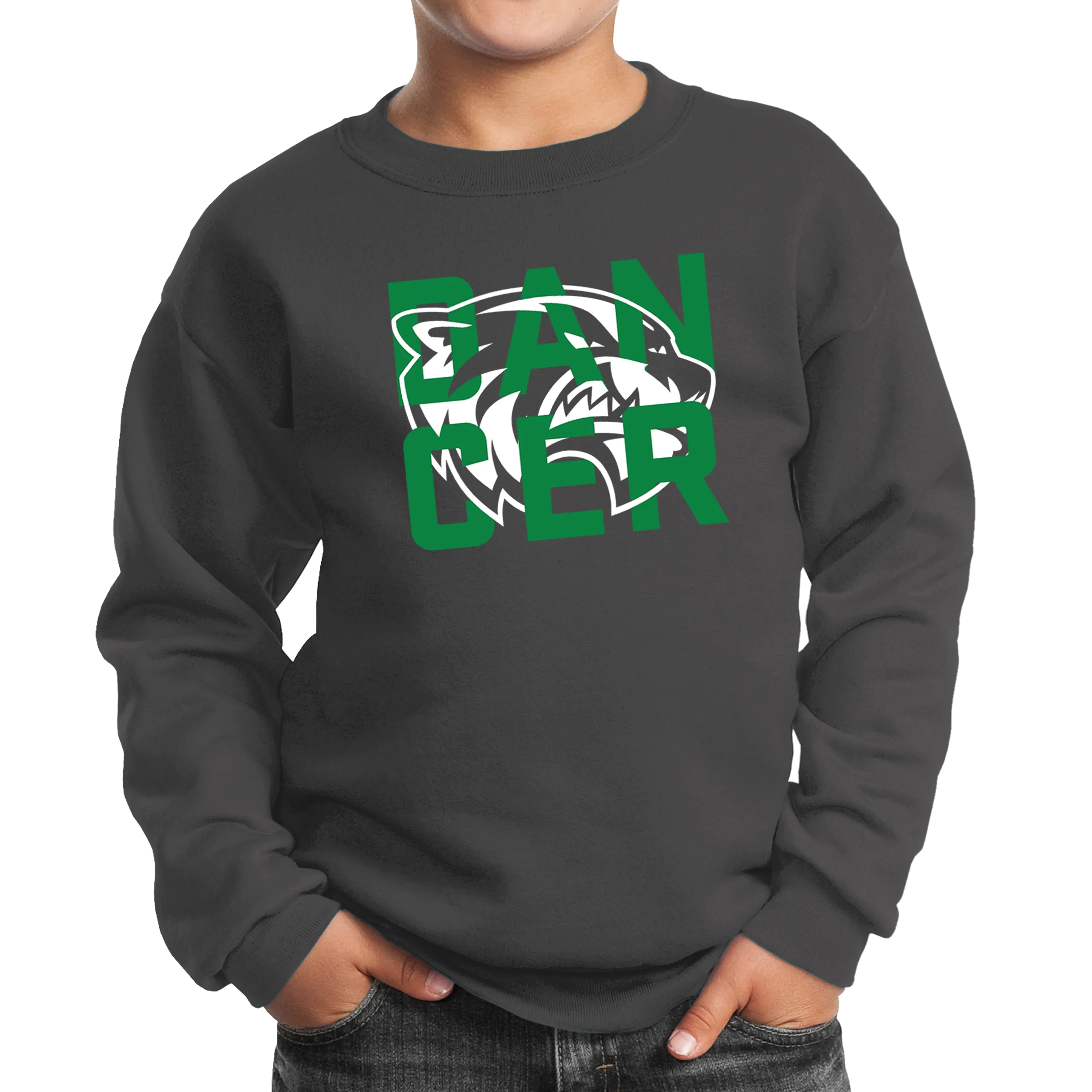 Port & Company Youth Core Fleece Crewneck Sweatshirt- Wolverine Dancer