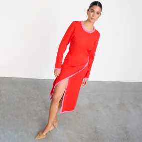 Red and Pink Sydney Wrap Dress