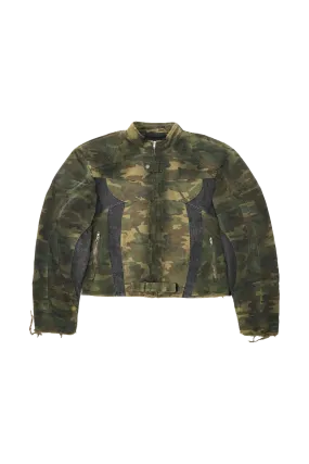 REGEN ZONE Lord Of War Washed Camouflage Dirty Dyed Motorcycle Jacket