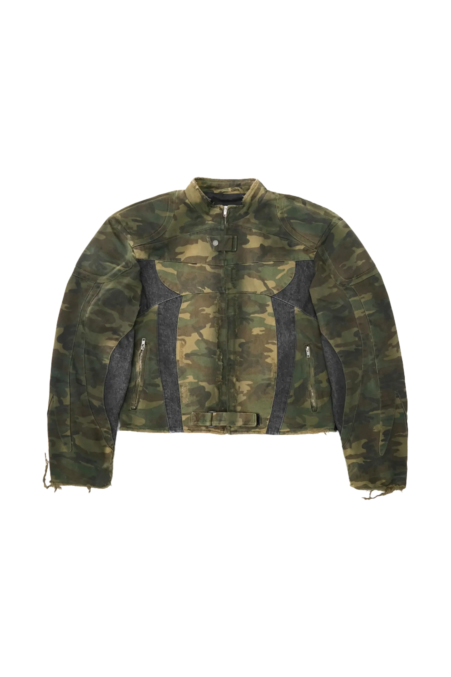 REGEN ZONE Lord Of War Washed Camouflage Dirty Dyed Motorcycle Jacket