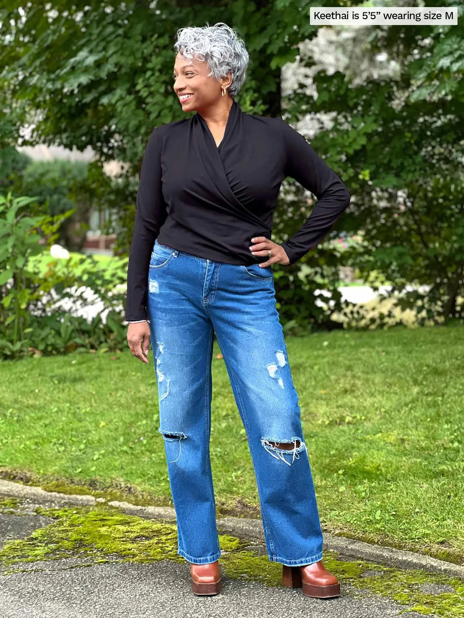 Reni ruched faux-wrap blouse - FINAL SALE