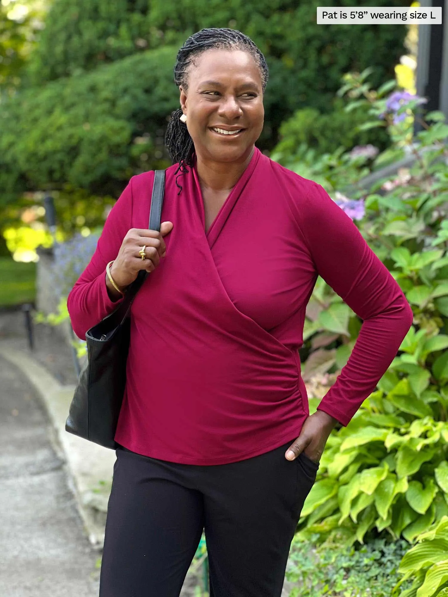 Reni ruched faux-wrap blouse - FINAL SALE