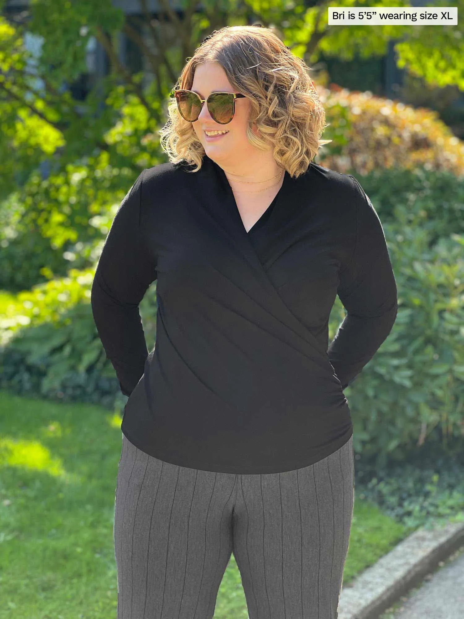 Reni ruched faux-wrap blouse - FINAL SALE