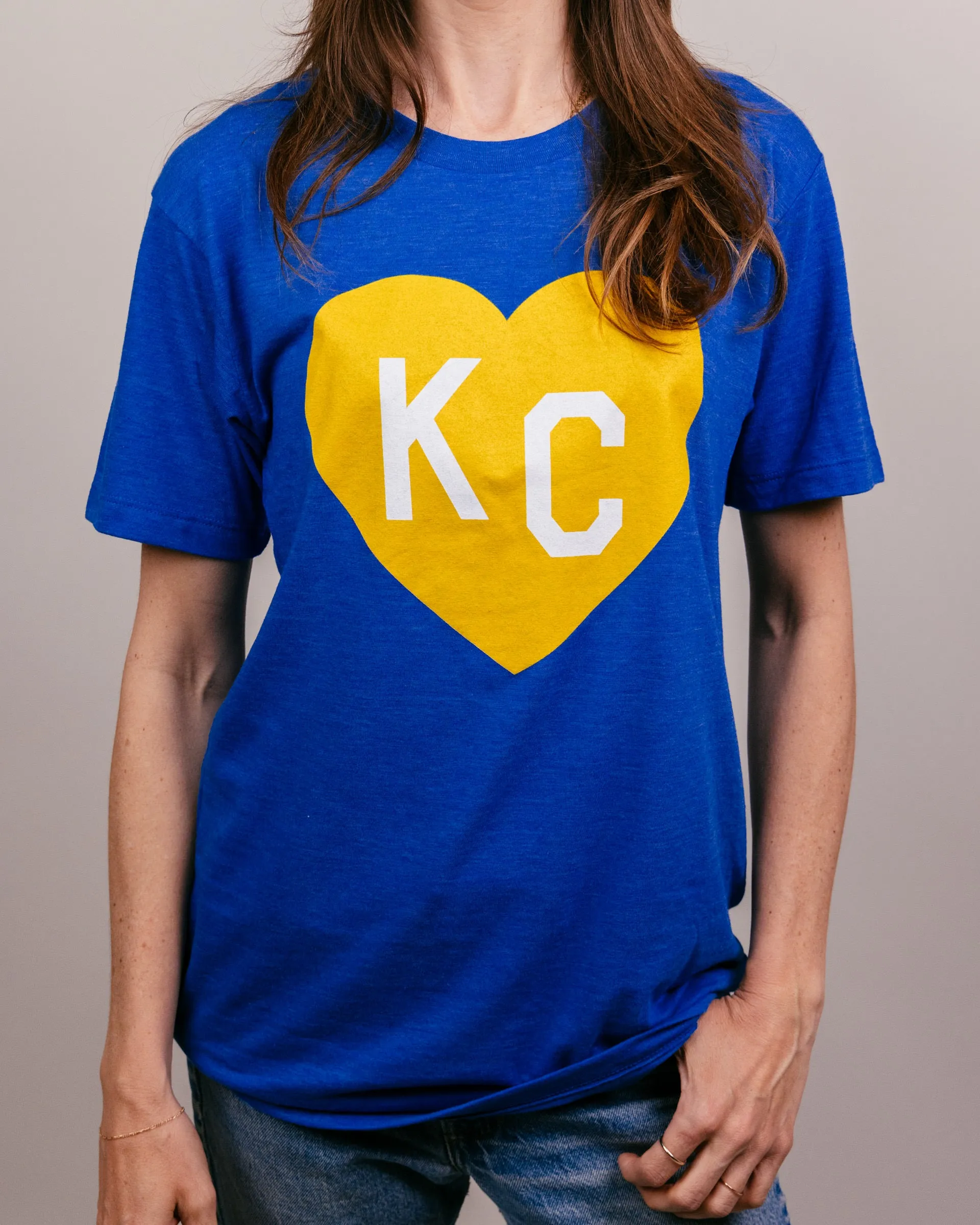 Royal Blue Crown Town KC Heart Vintage T-Shirt