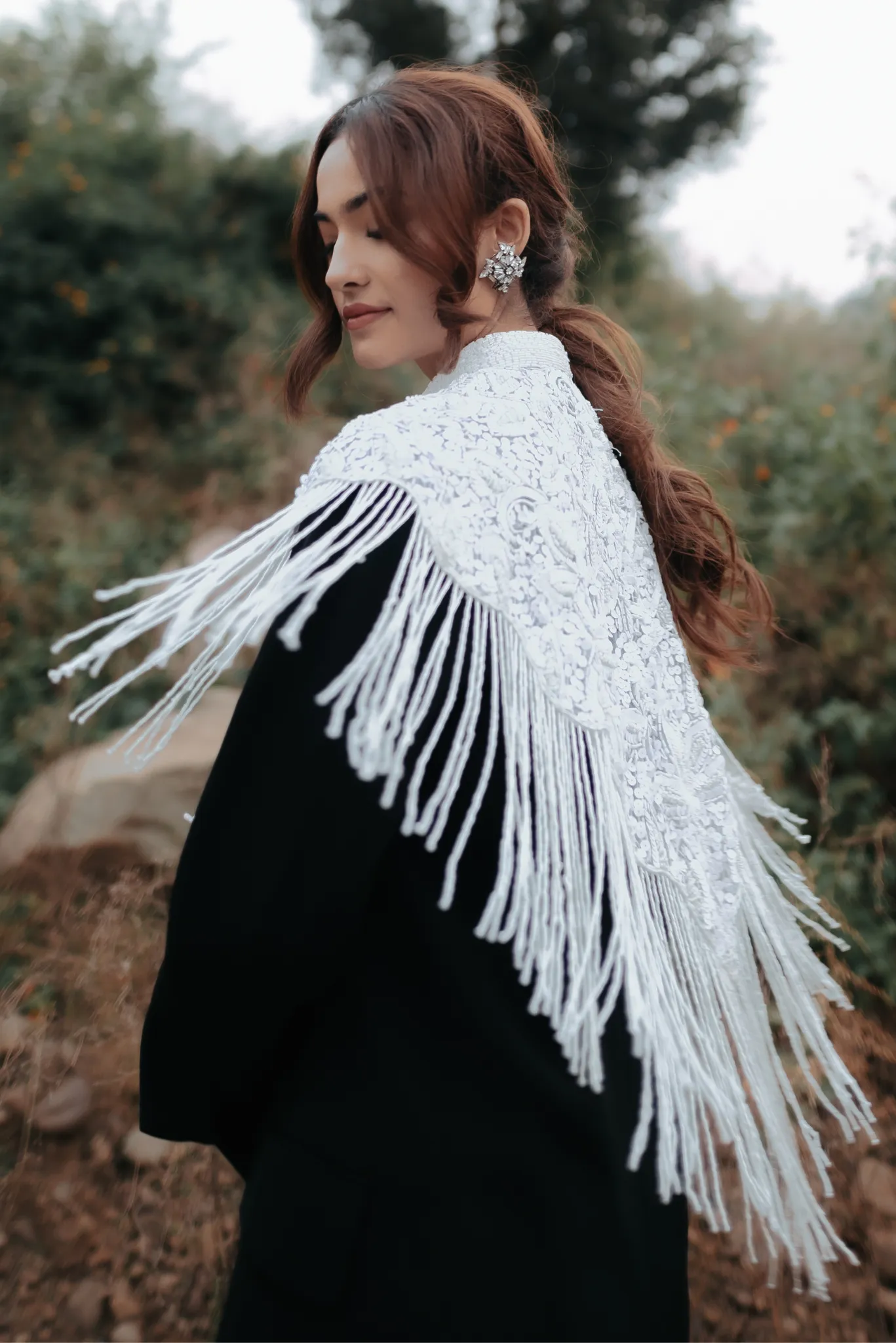 Sara Hand Embellished Cape