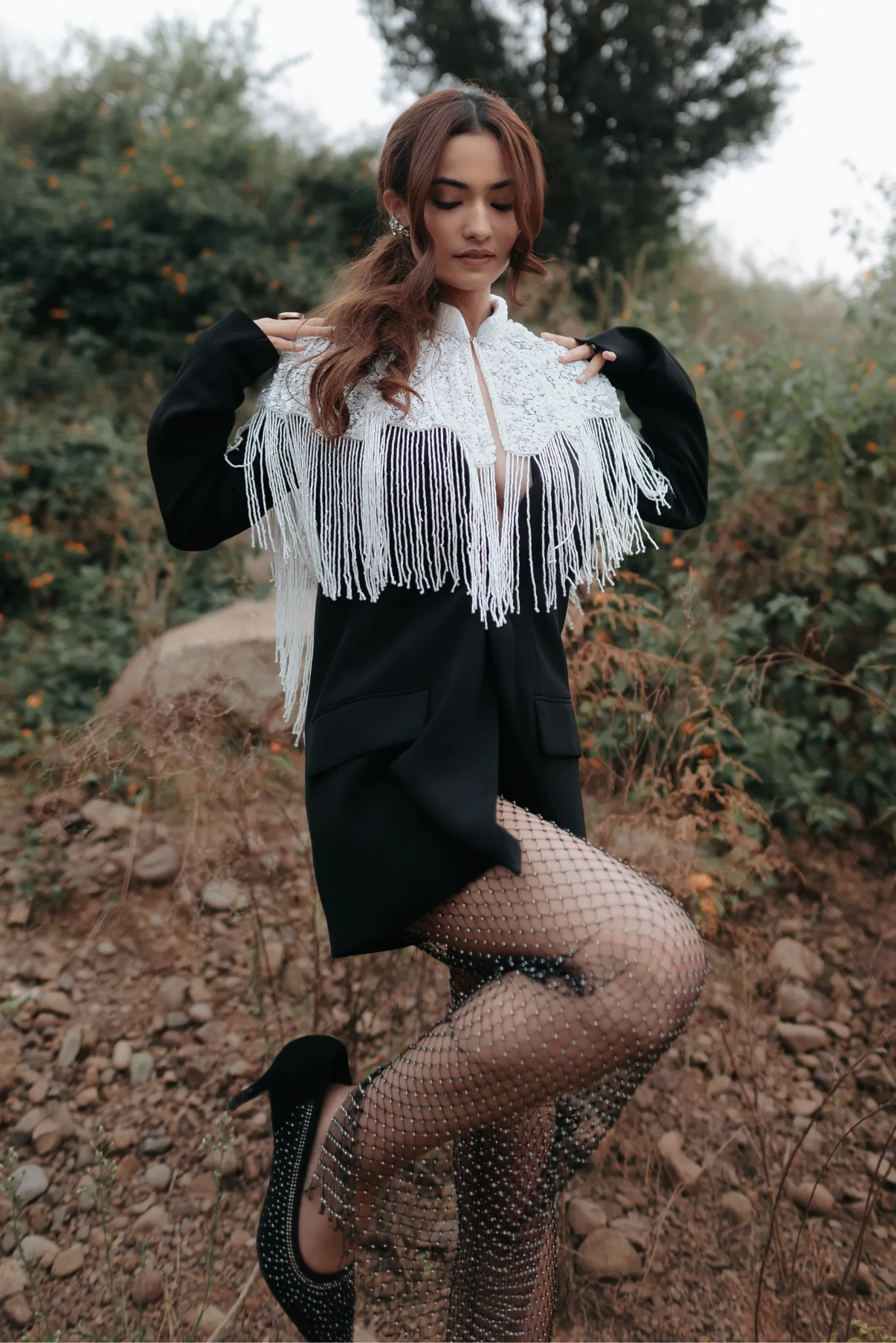 Sara Hand Embellished Cape