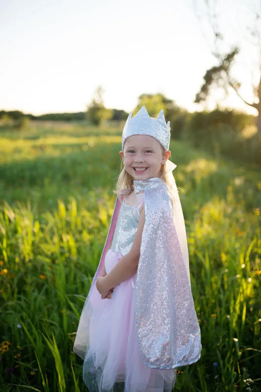 Silver Reversible Sequins Cape  by Great Pretenders Size 5-6 3yrs 