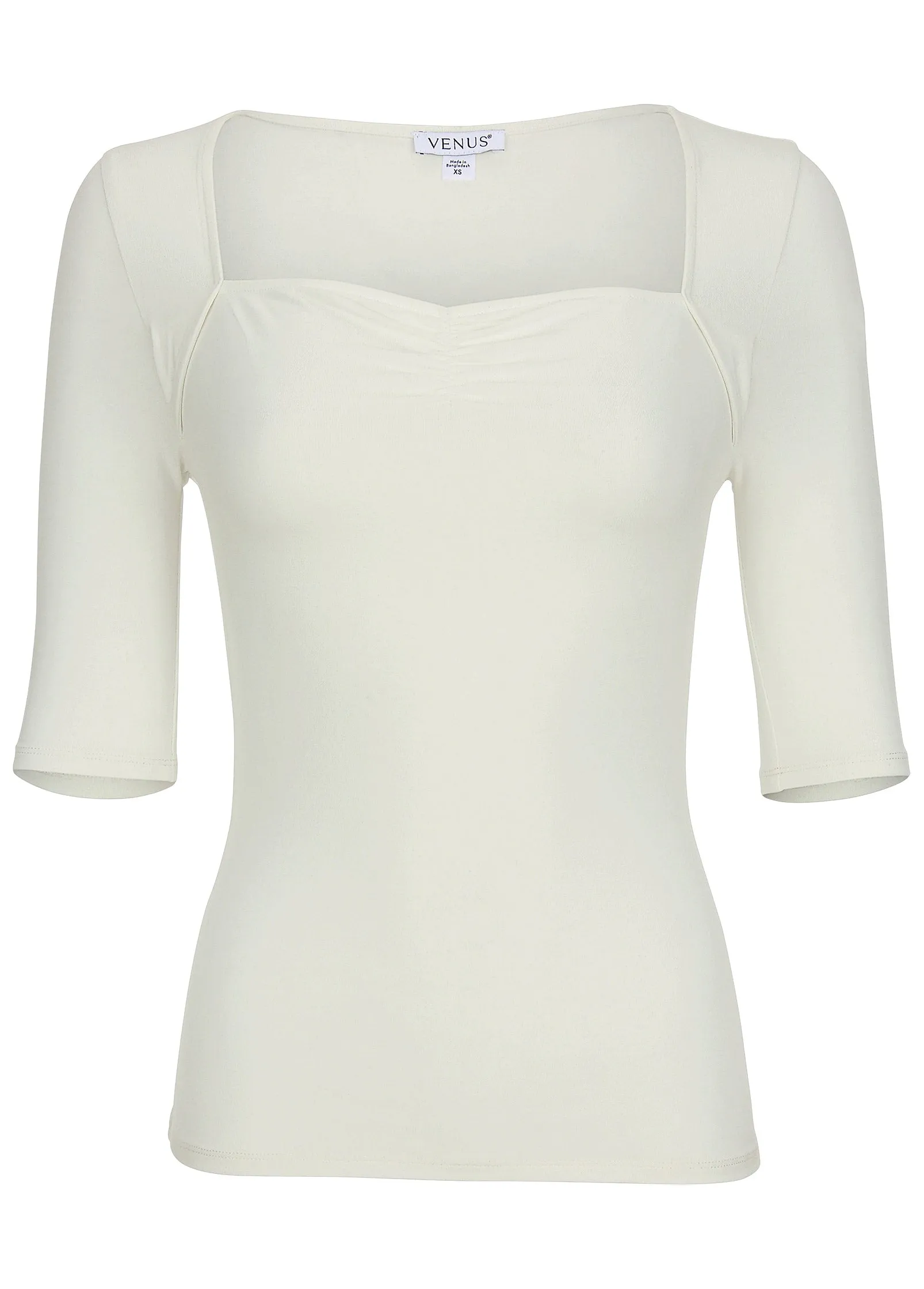 Sweetheart Short Sleeve Top - Off White