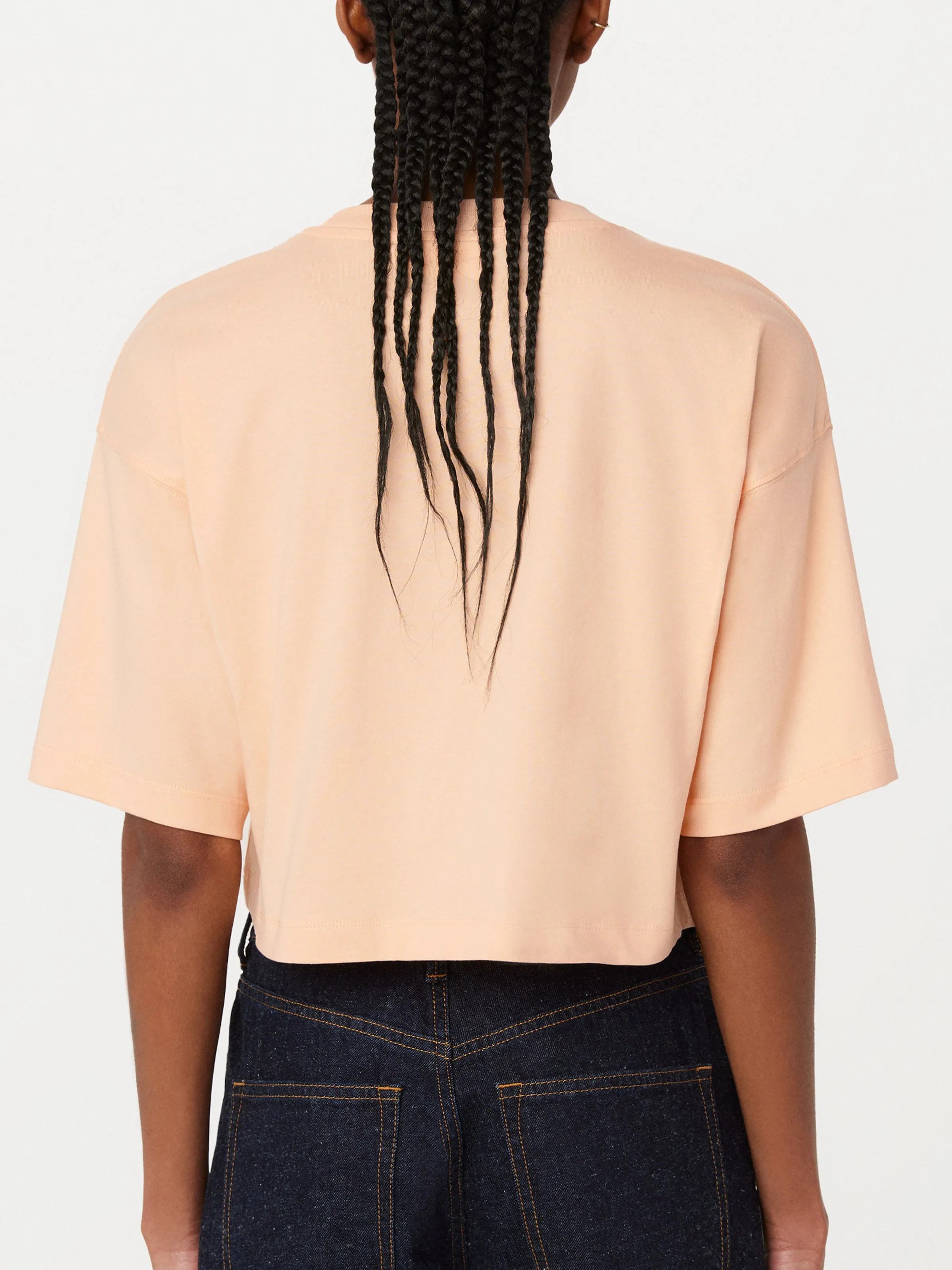 The Cropped Boxy T-Shirt in Peach