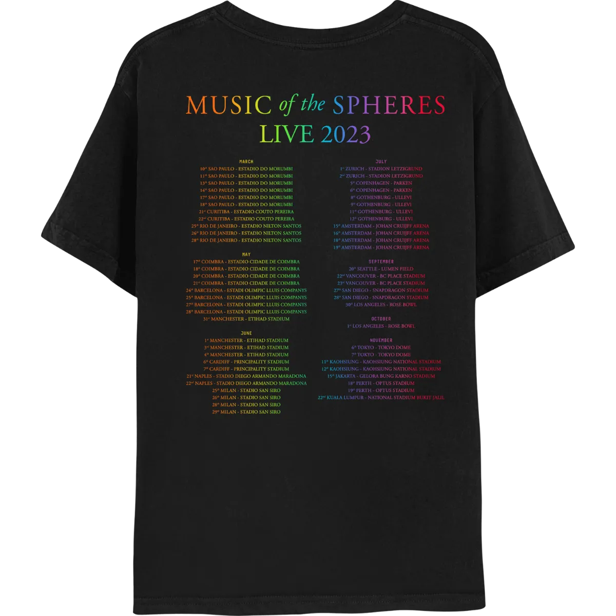 TOKYO NOVEMBER MUSIC OF THE SPHERES Limited Edition TOUR TEE