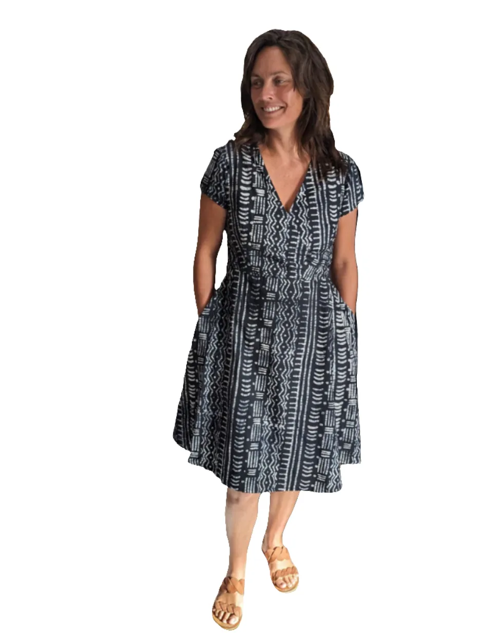 Wrap Dress - Black Pathways