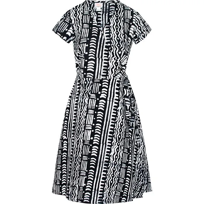 Wrap Dress - Black Pathways