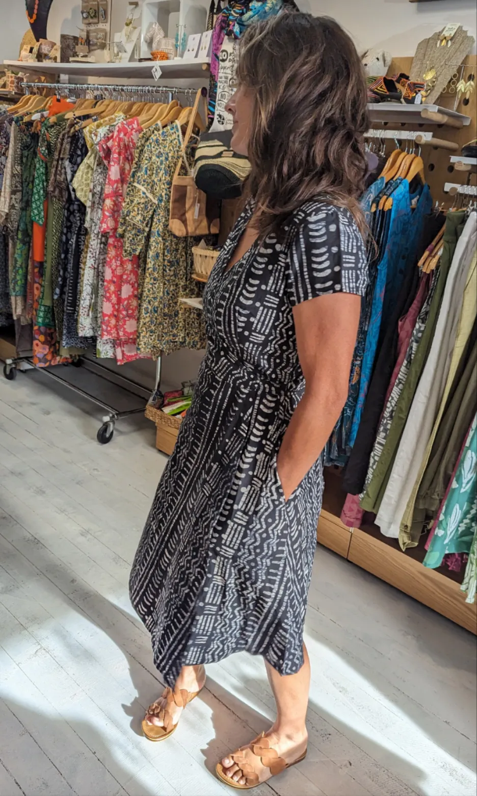 Wrap Dress - Black Pathways